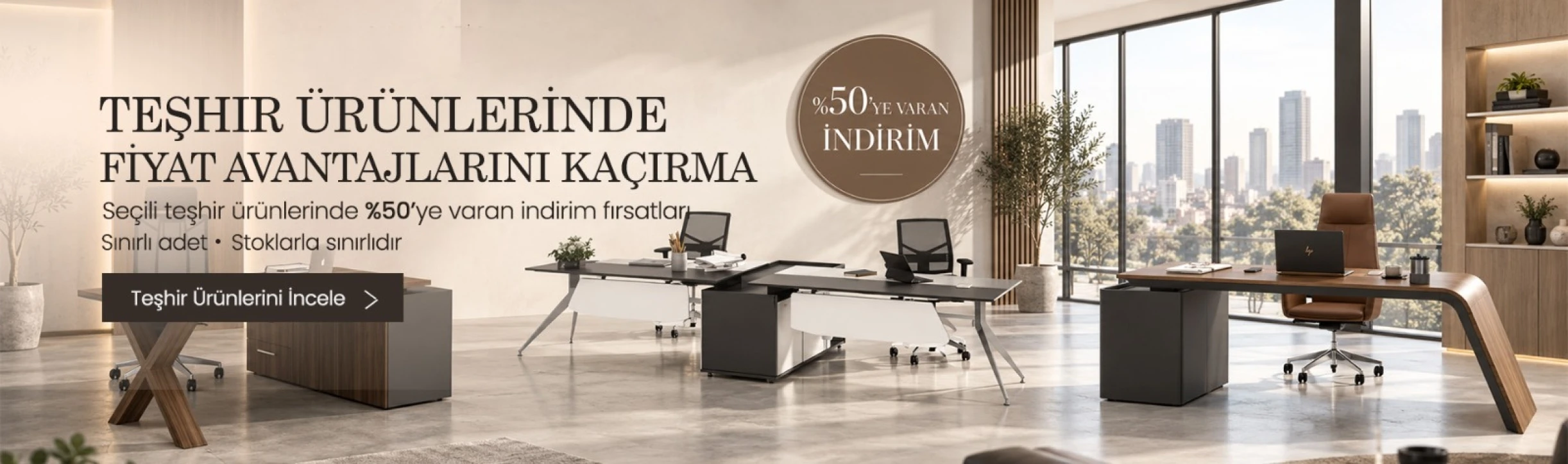 Seçili ofis mobilyalarında online özel %50'ye varan indirim kampanyası