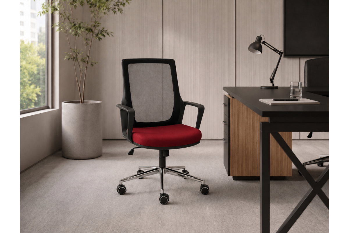ALPHA OFFICE CHAIR CHROME FEET - AP 1512 K