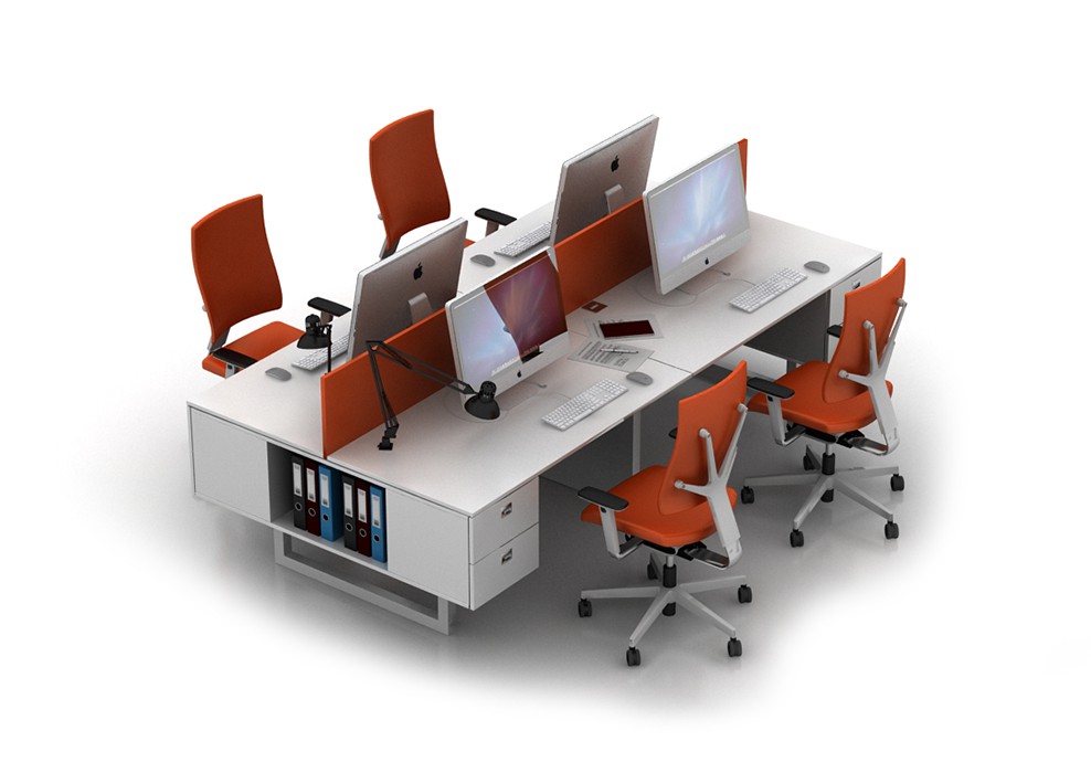 ASTRO 4 PERSON WORKSTATION DESK