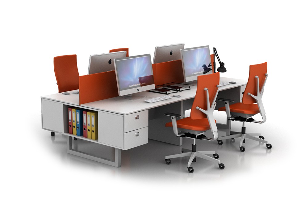 ASTRO 4 PERSON WORKSTATION DESK