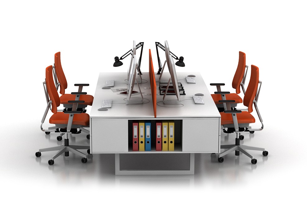 ASTRO 4 PERSON WORKSTATION DESK