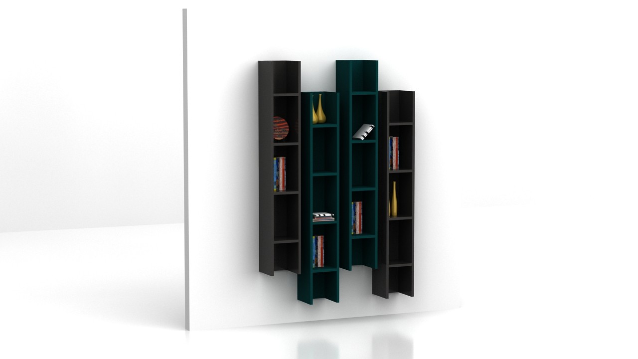 WALL MOUNTED 4 BOOKCASE