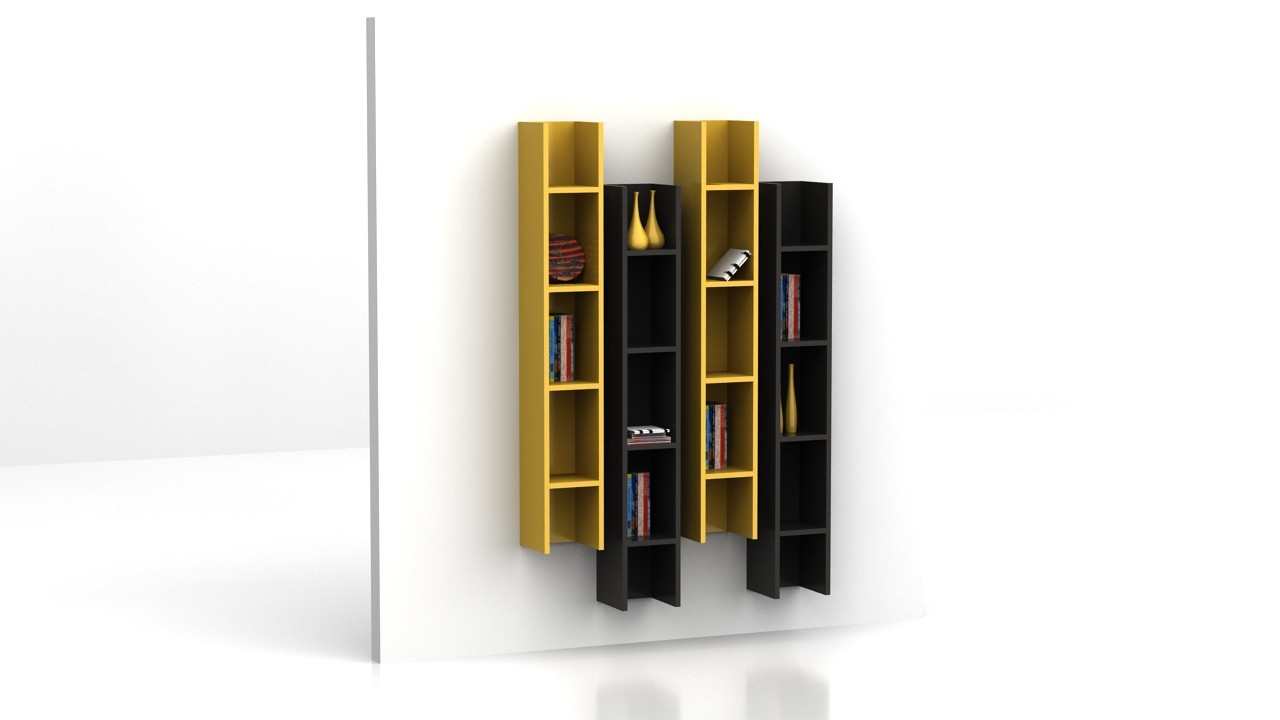 WALL MOUNTED 4 BOOKCASE