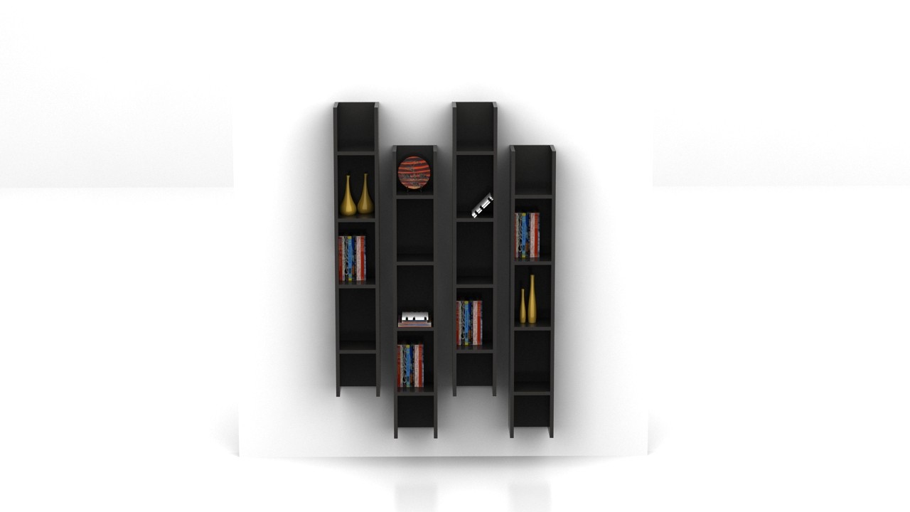 WALL MOUNTED 4 BOOKCASE