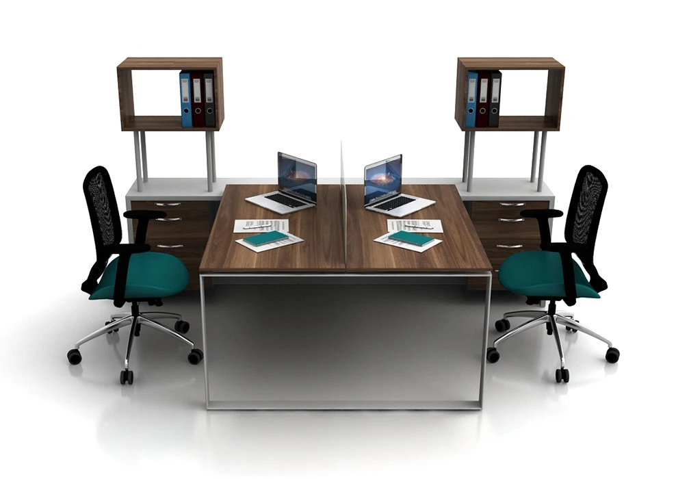 Glass 2 Person Workstatıon Desk