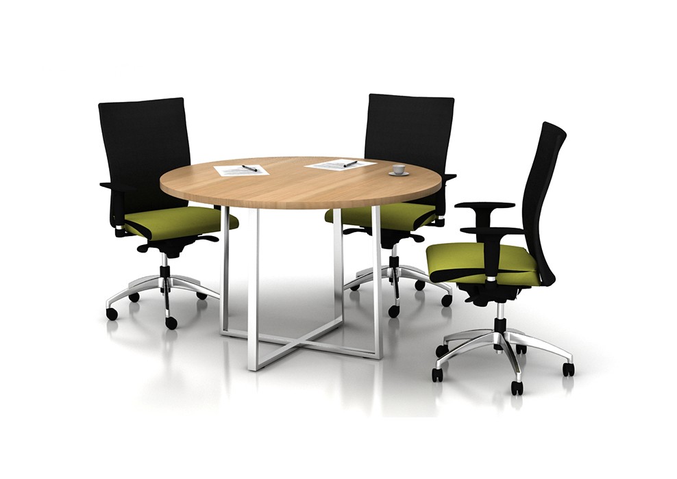 CHROME CROSS FEET R.MEETING TABLE