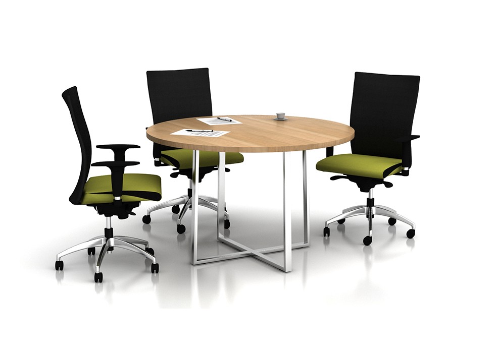 CHROME CROSS FEET R.MEETING TABLE