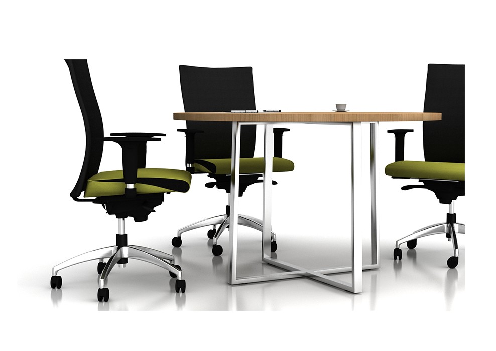 CHROME CROSS FEET R.MEETING TABLE