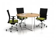 CHROME CROSS FEET R.MEETING TABLE