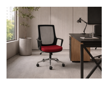 ALPHA OFFICE CHAIR CHROME FEET - AP 1512 K
