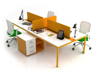 ASTANA 4 PERSON OFFICE WORKSTATION DESK