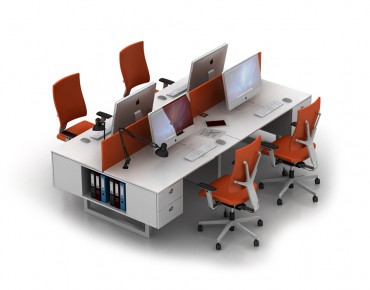 ASTRO 4 PERSON WORKSTATION DESK