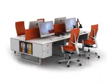 ASTRO 4 PERSON WORKSTATION DESK