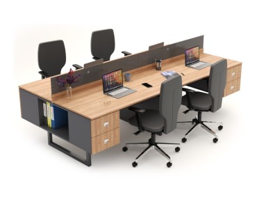 ASTRO 4 PERSON WORKSTATION DESK