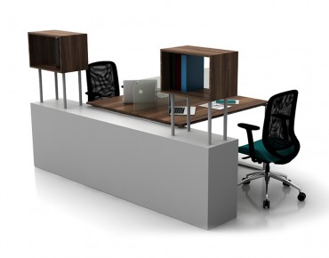 GLASS 2 PERSON WORKSTATION DESK