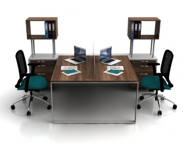 GLASS 2 PERSON WORKSTATION DESK