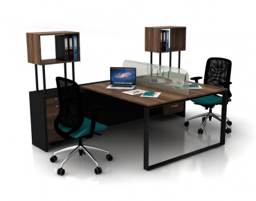 GLASS 2 PERSON WORKSTATION DESK