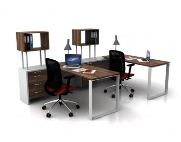 GLASS ORDER 2 PERSON WORKSTATION DESK