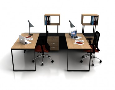 GLASS ORDER 2 PERSON WORKSTATION DESK