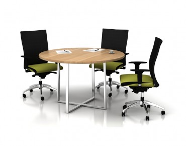 CHROME CROSS FEET R.MEETING TABLE