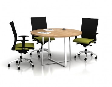 CHROME CROSS FEET R.MEETING TABLE