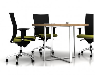 CHROME CROSS FEET R.MEETING TABLE