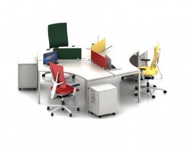 3 PERSON WORKSTATION DESK