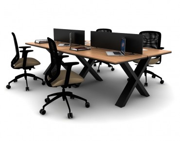 X 4 PERSON WORKSTATION DESK