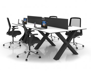 X 4 PERSON WORKSTATION DESK