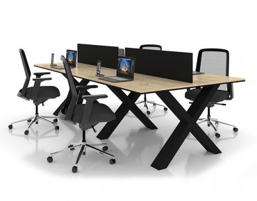 X 4 PERSON WORKSTATION DESK