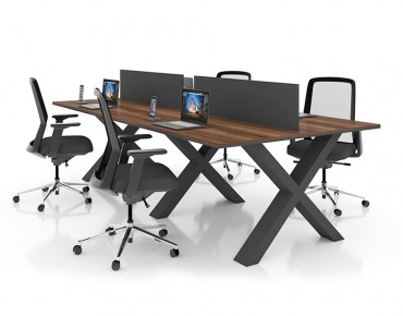 X 4 PERSON WORKSTATION DESK