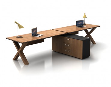 X HORIZONTAL 2 PERSON WORKSTATION DESK