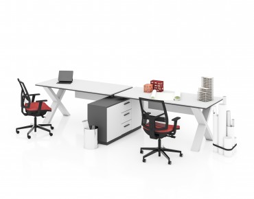 X HORIZONTAL 2 PERSON WORKSTATION DESK