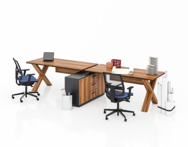 X HORIZONTAL 2 PERSON WORKSTATION DESK