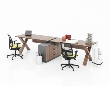 X HORIZONTAL 2 PERSON WORKSTATION DESK