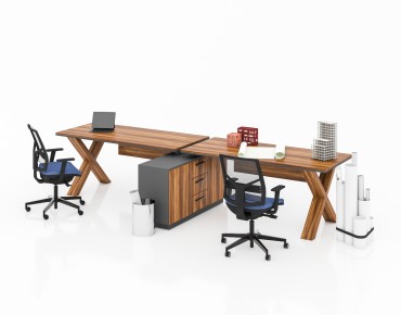 X HORIZONTAL 2 PERSON WORKSTATION DESK