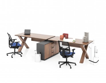 X HORIZONTAL 2 PERSON WORKSTATION DESK