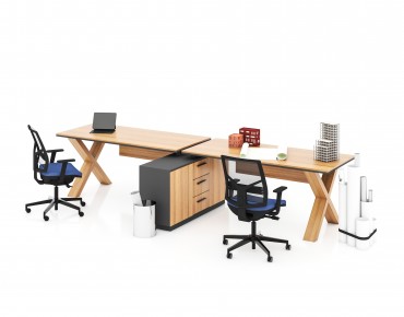 X HORIZONTAL 2 PERSON WORKSTATION DESK