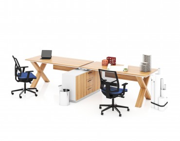 X HORIZONTAL 2 PERSON WORKSTATION DESK