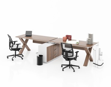 X HORIZONTAL 2 PERSON WORKSTATION DESK