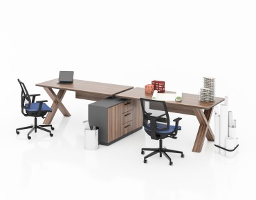 X HORIZONTAL 2 PERSON WORKSTATION DESK