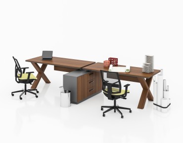 X HORIZONTAL 2 PERSON WORKSTATION DESK