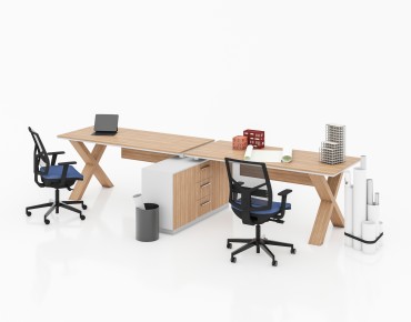 X HORIZONTAL 2 PERSON WORKSTATION DESK