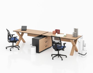 X HORIZONTAL 2 PERSON WORKSTATION DESK