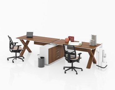 X HORIZONTAL 2 PERSON WORKSTATION DESK