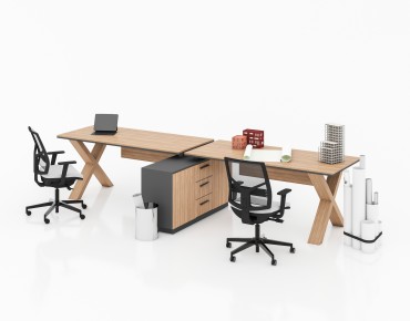 X HORIZONTAL 2 PERSON WORKSTATION DESK