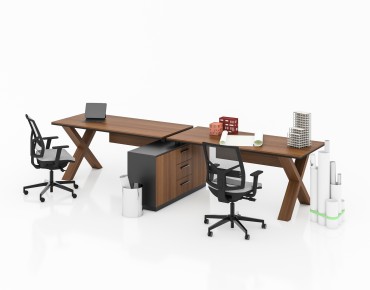 X HORIZONTAL 2 PERSON WORKSTATION DESK