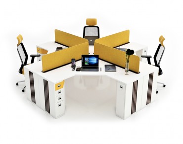 YONCA 4 PERSON WORKSTATION DESK