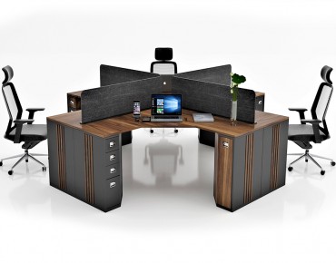 YONCA 4 PERSON WORKSTATION DESK