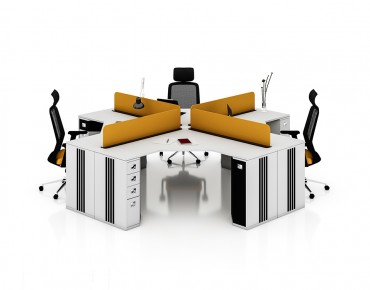 YONCA 4 PERSON WORKSTATION DESK